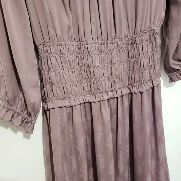 ANTHRO Current Air Drapey Ruffled feather dress S - Picture 2 of 6